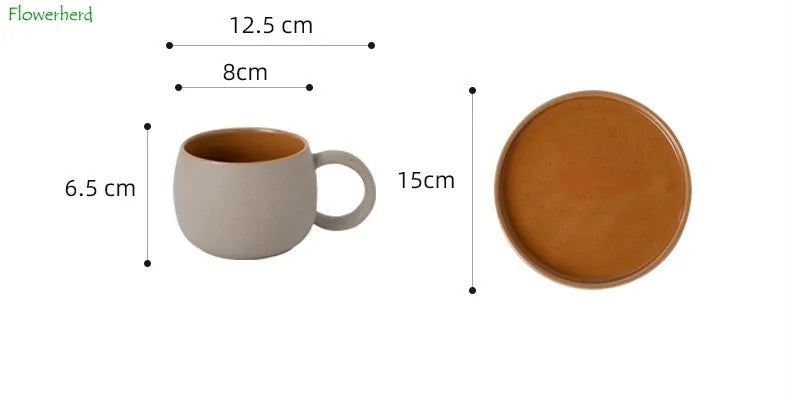 Coffee Mug with Saucer Ceramic