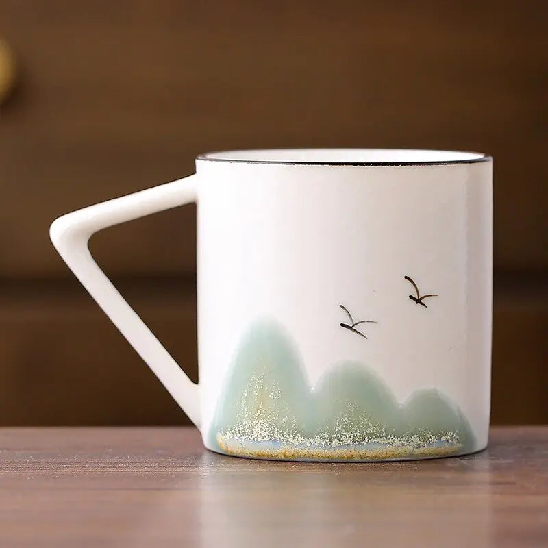 Chinese Style Mountain Ceramic Tea Cup