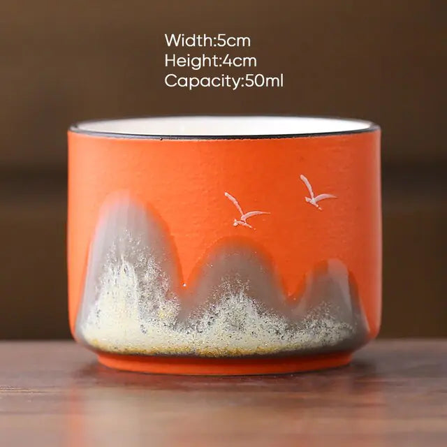 Chinese Style Mountain Ceramic Tea Cup