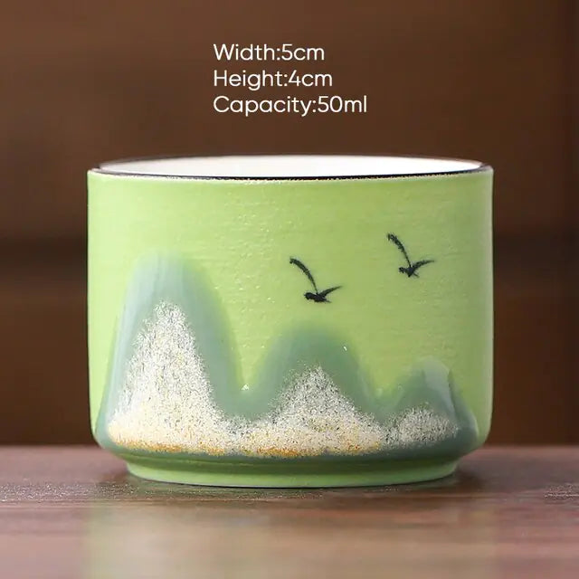 Chinese Style Mountain Ceramic Tea Cup