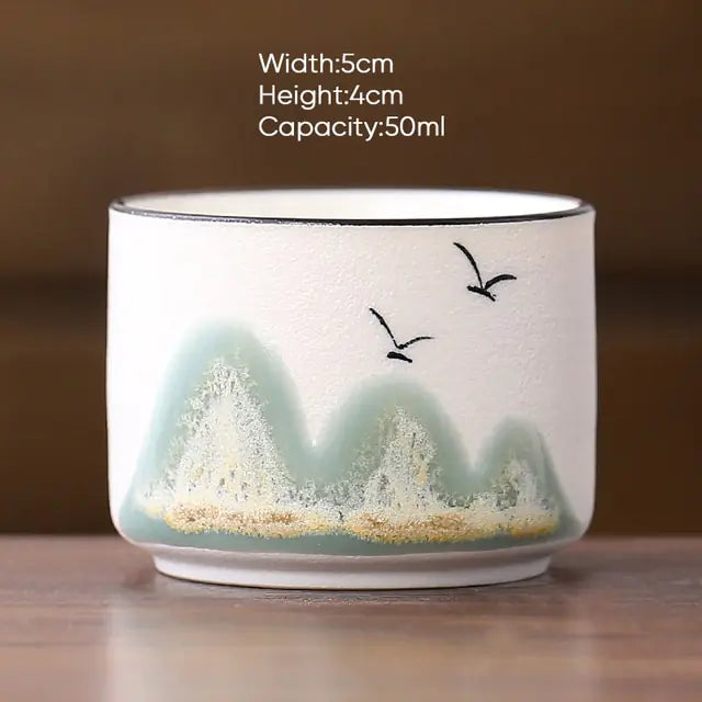 Chinese Style Mountain Ceramic Tea Cup