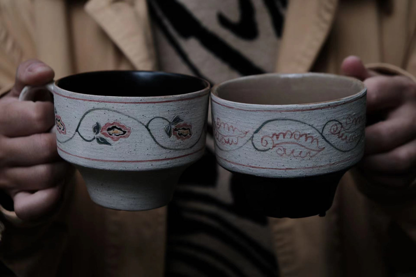 Buddhism factors on Chinese murals twin mugs