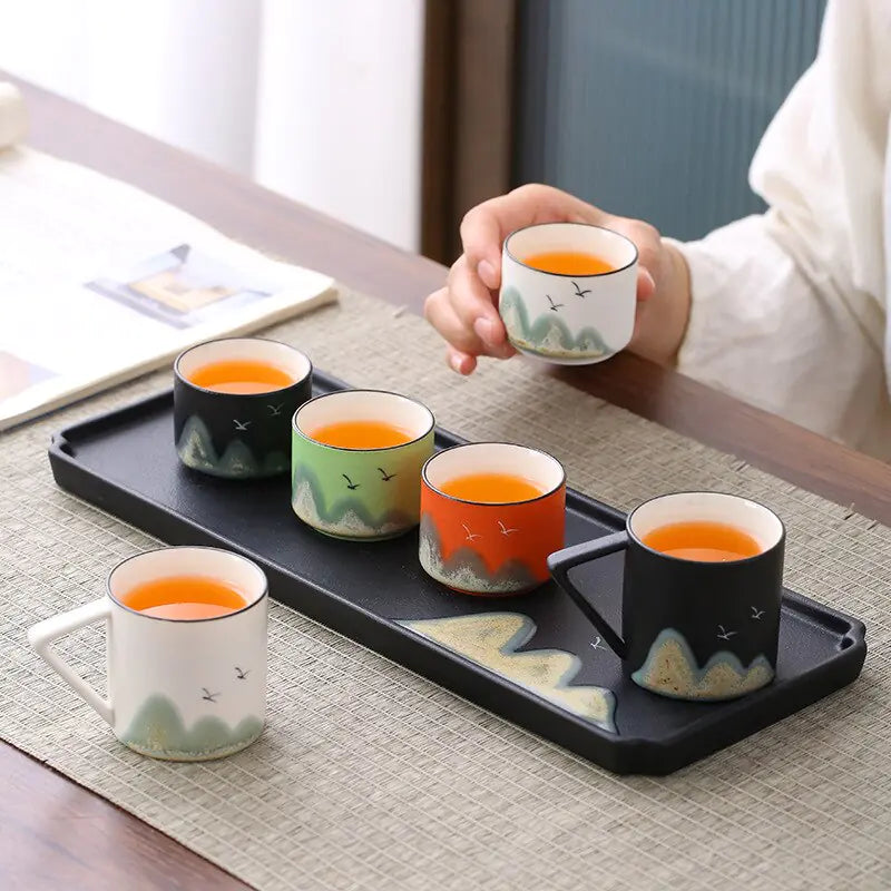 Chinese Style Mountain Ceramic Tea Cup